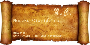 Meszko Cipriána névjegykártya